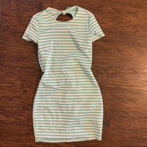 Striped Pink Lily body-con dress